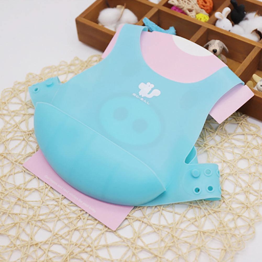 Kids Toddler Soft Silicone Adjustable Waterproof Smock Bibs Apron Feeding Tool