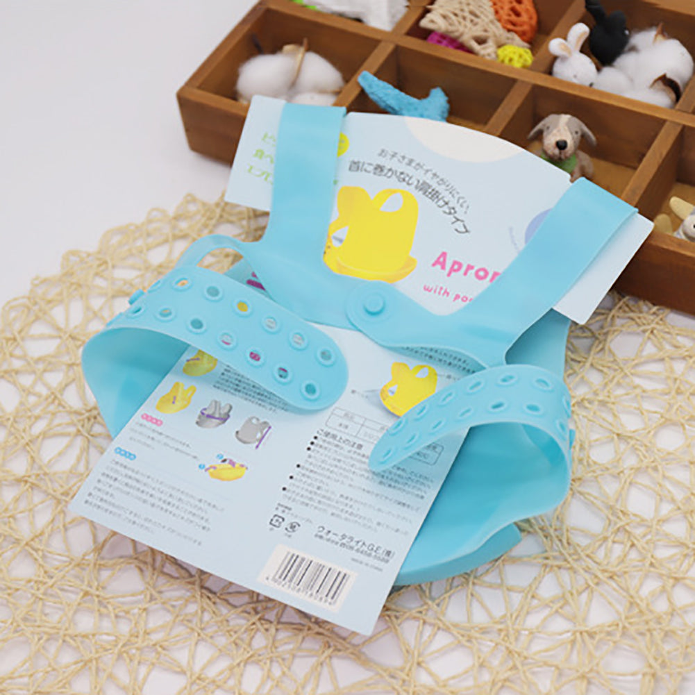 Kids Toddler Soft Silicone Adjustable Waterproof Smock Bibs Apron Feeding Tool