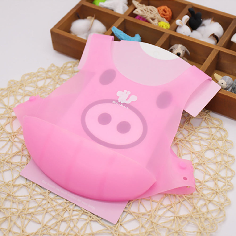 Kids Toddler Soft Silicone Adjustable Waterproof Smock Bibs Apron Feeding Tool