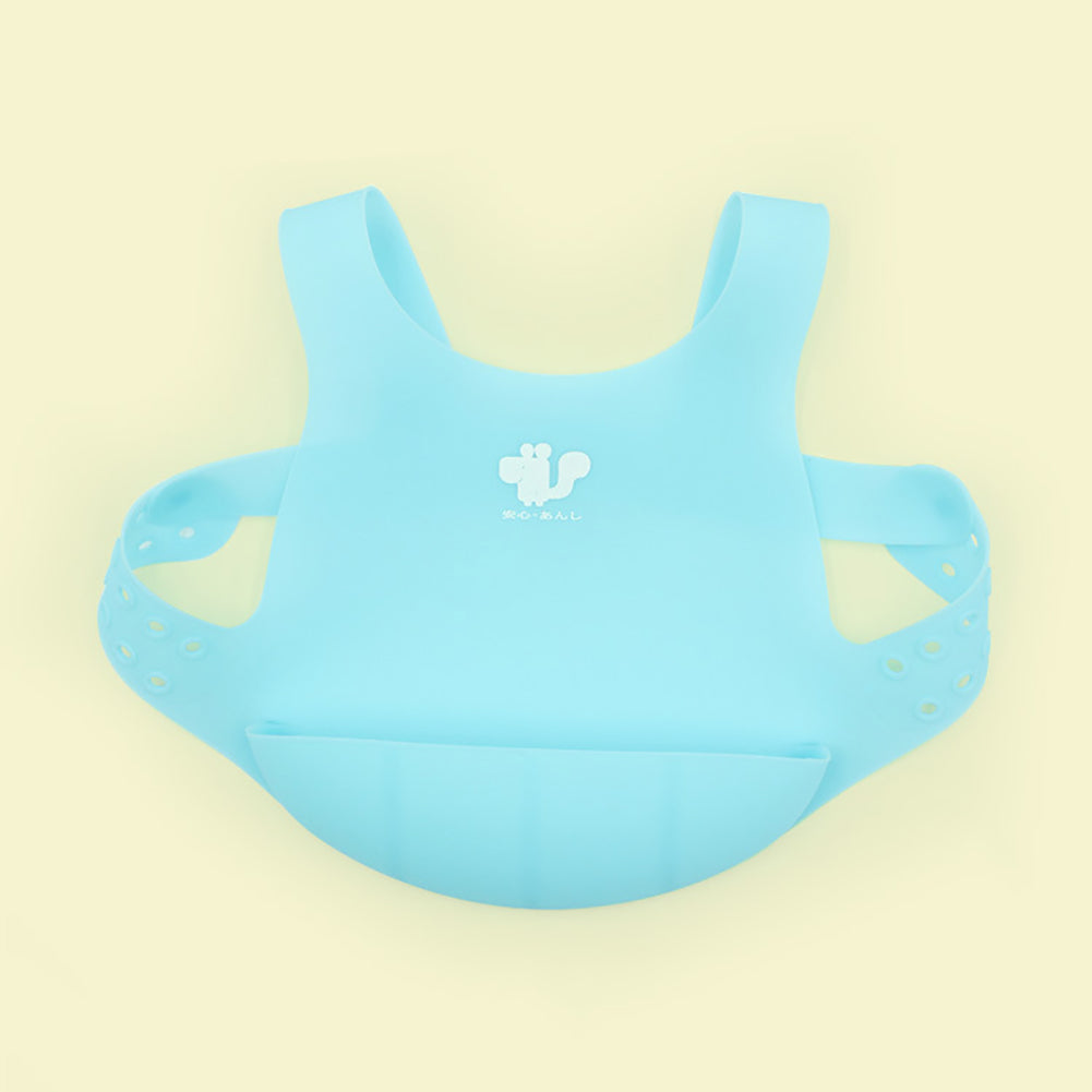 Kids Toddler Soft Silicone Adjustable Waterproof Smock Bibs Apron Feeding Tool