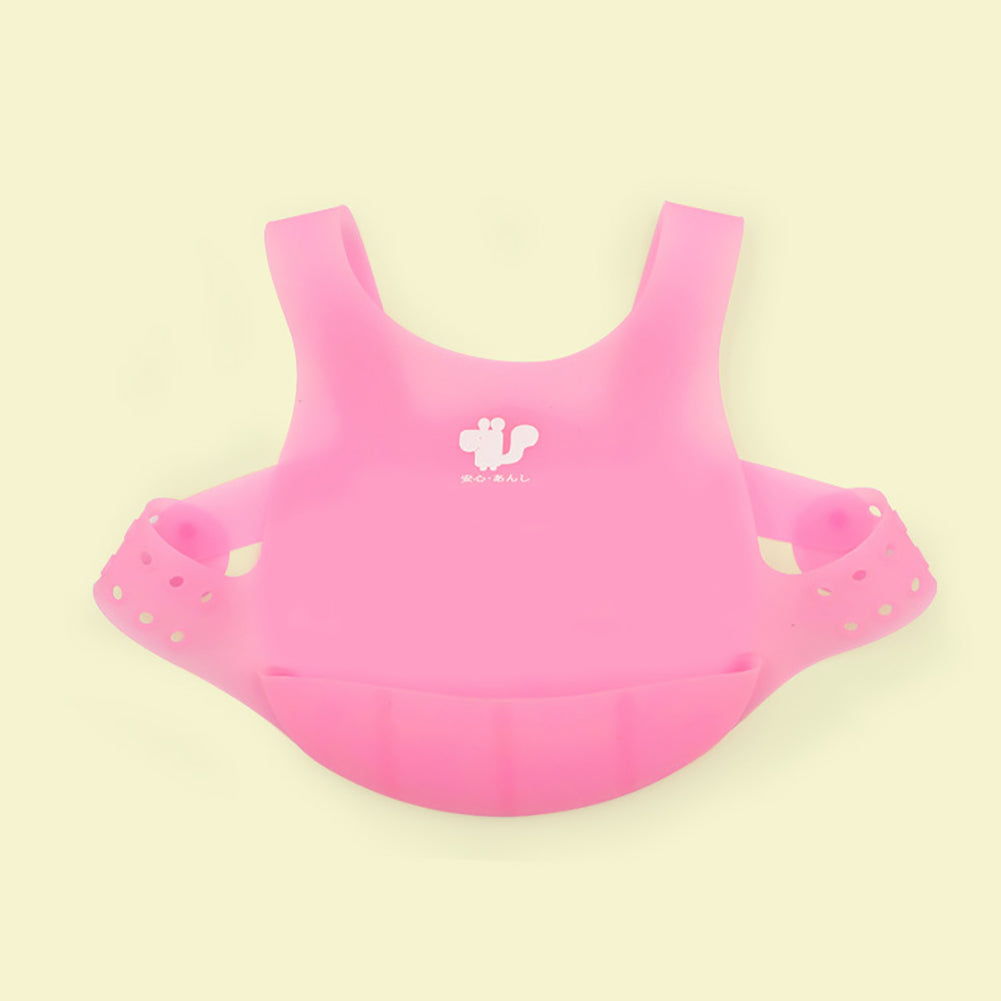Kids Toddler Soft Silicone Adjustable Waterproof Smock Bibs Apron Feeding Tool