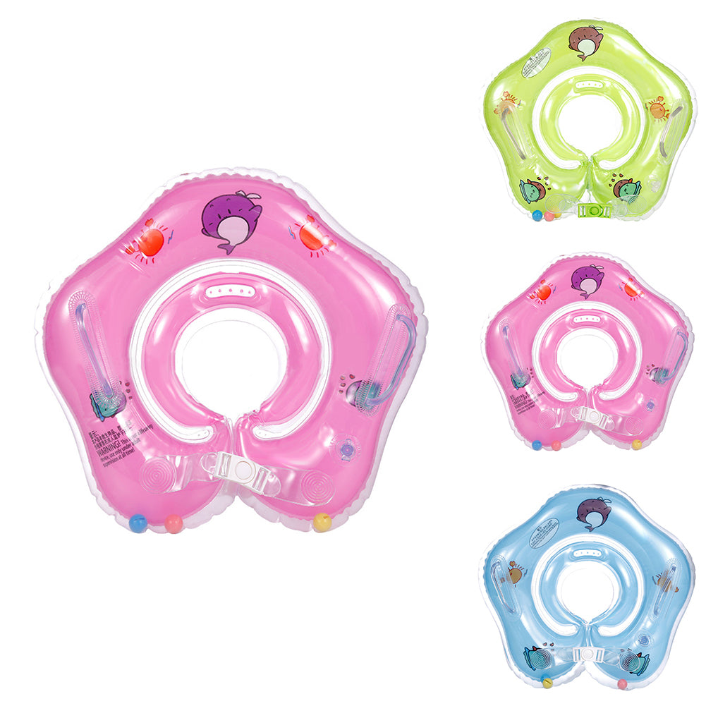 Baby Newborn Cute Inflatable Safety Bath Swimming Aid Float Neck Circle Ring