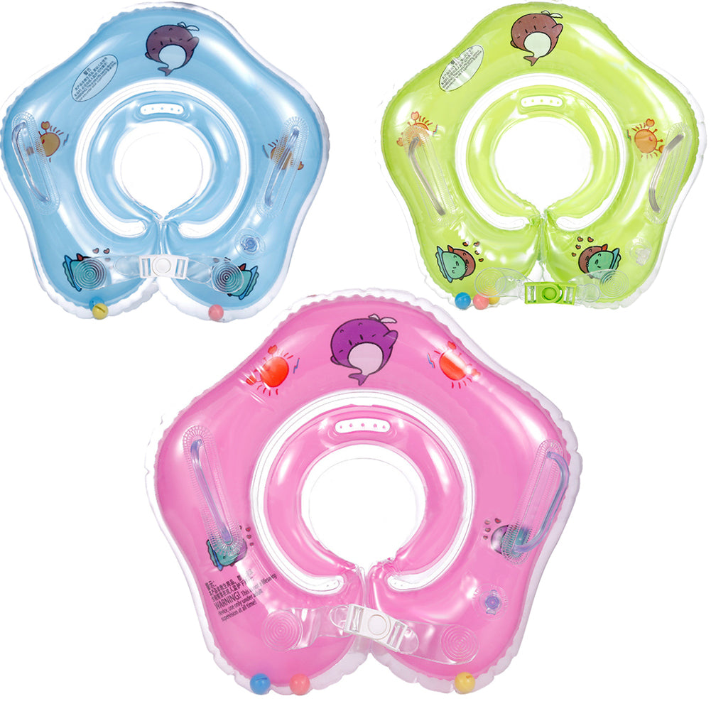 Baby Newborn Cute Inflatable Safety Bath Swimming Aid Float Neck Circle Ring
