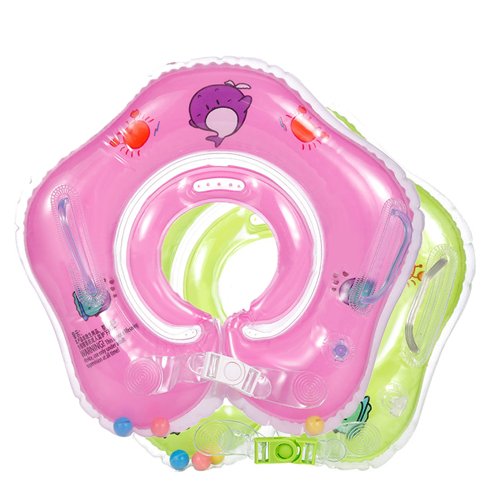 Baby Newborn Cute Inflatable Safety Bath Swimming Aid Float Neck Circle Ring