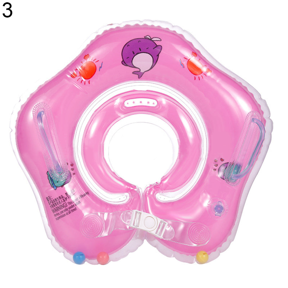 Baby Newborn Cute Inflatable Safety Bath Swimming Aid Float Neck Circle Ring