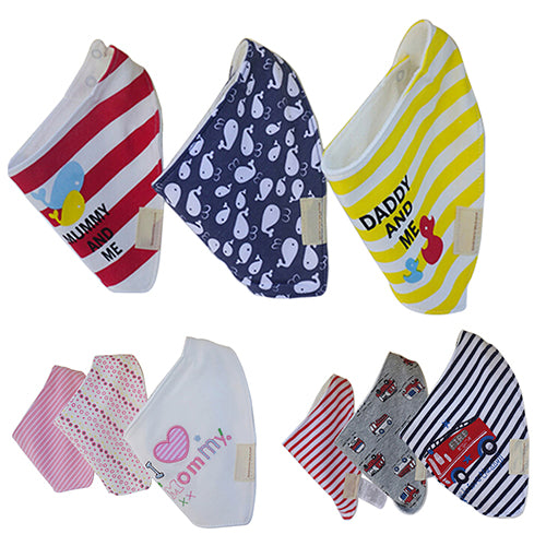 3Pcs Baby Boys Girls Bibs Toddler Bandana Triangle Head Scarf Cute Saliva Towel
