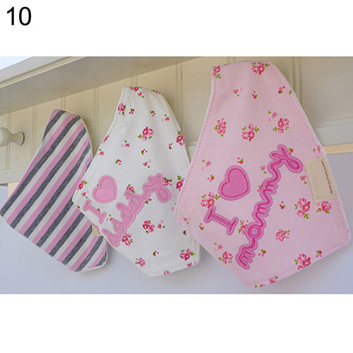 3Pcs Baby Boys Girls Bibs Toddler Bandana Triangle Head Scarf Cute Saliva Towel
