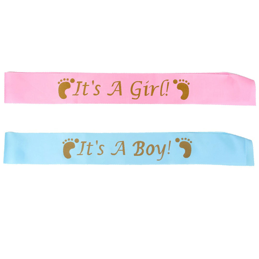 It's A Boy/Girl Letter Satin Sash for Baby Shower Party Decor Mum To Be Gift