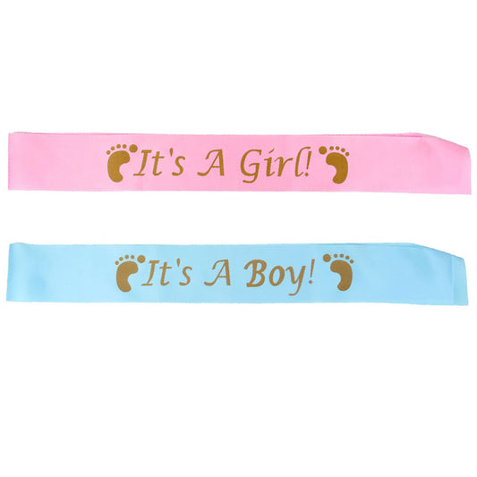 It's A Boy/Girl Letter Satin Sash for Baby Shower Party Decor Mum To Be Gift