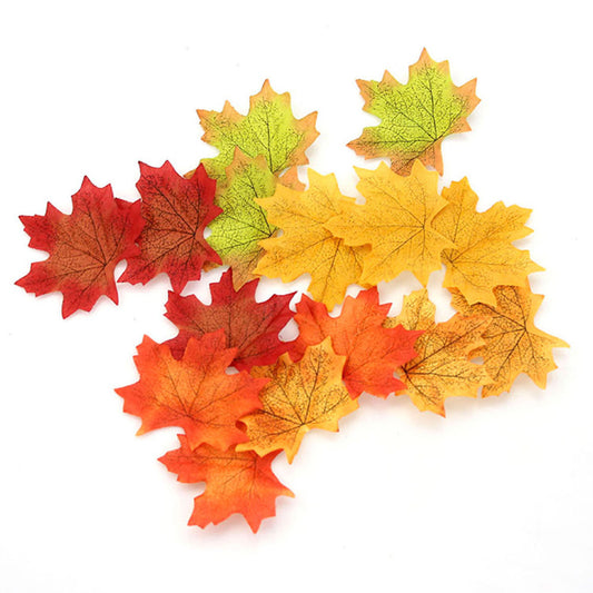 50Pcs Artificial Autumn Fall Leaf Maple Photo Prop Home Wedding Party Decoration