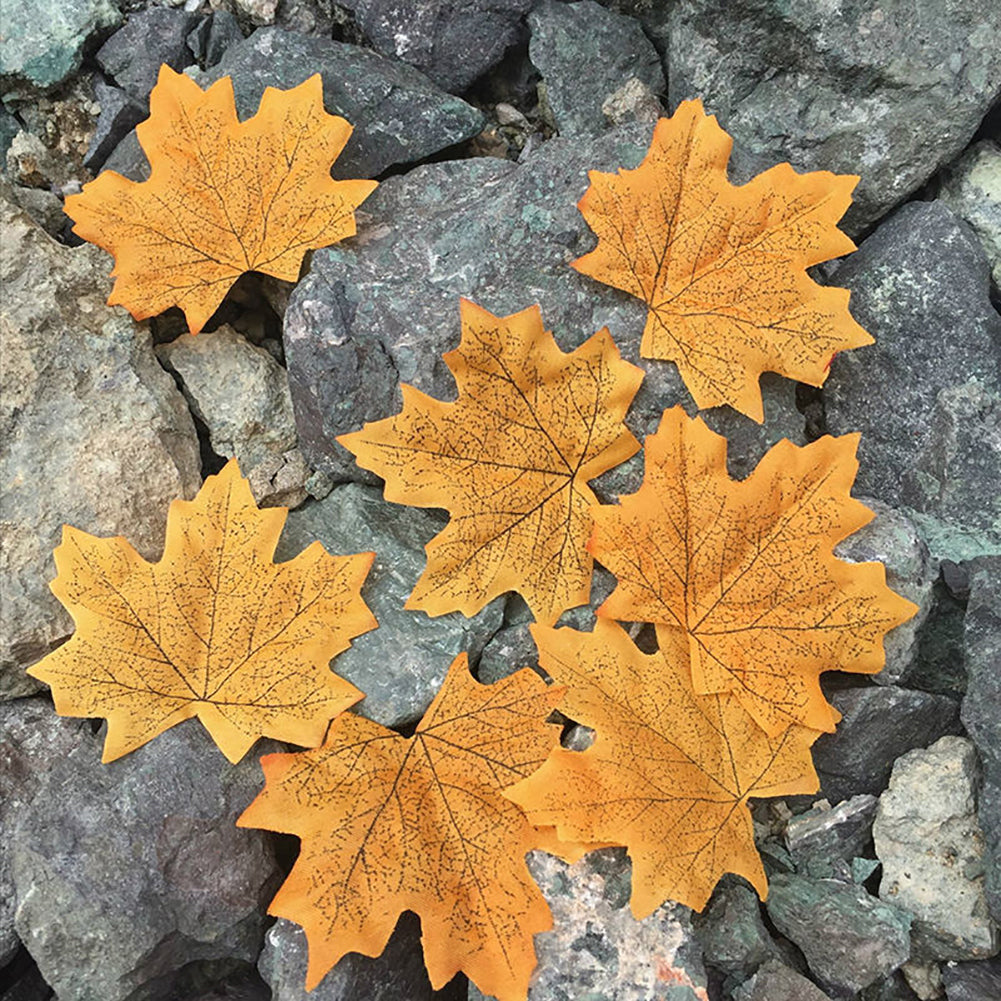 50Pcs Artificial Autumn Fall Leaf Maple Photo Prop Home Wedding Party Decoration