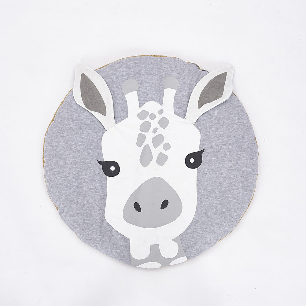 Toddler Cartoon Giraffe Head Play Floor Mat Baby Crawling Blanket Room Decor