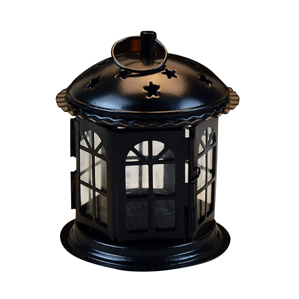 Retro Iron Candle Holder Tealight Candlestick Hanging Lantern Bird Cage Decor