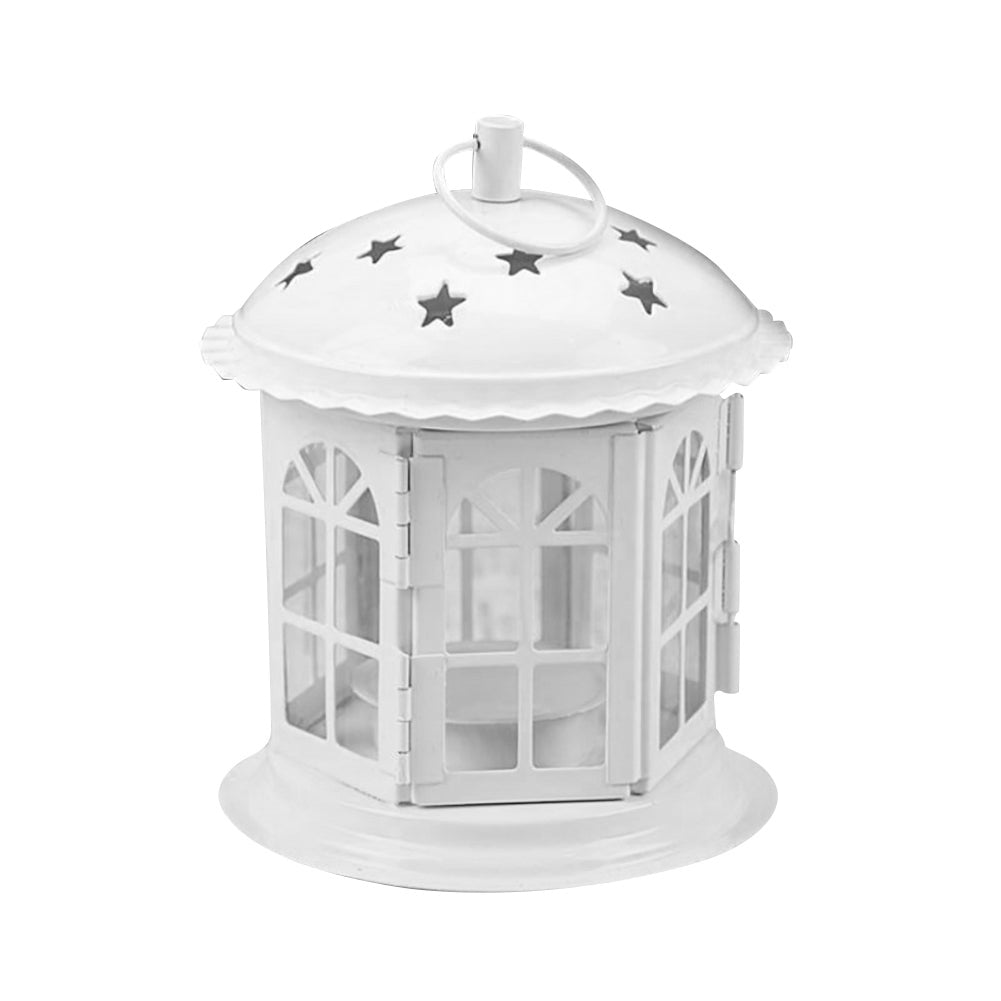 Retro Iron Candle Holder Tealight Candlestick Hanging Lantern Bird Cage Decor