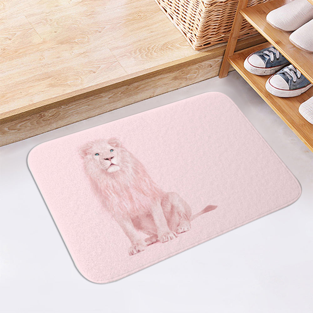 Moon Lion Grid Pattern Bathroom Kitchen Door Anti-Slip Floor Mat Rugs Carpet Pad