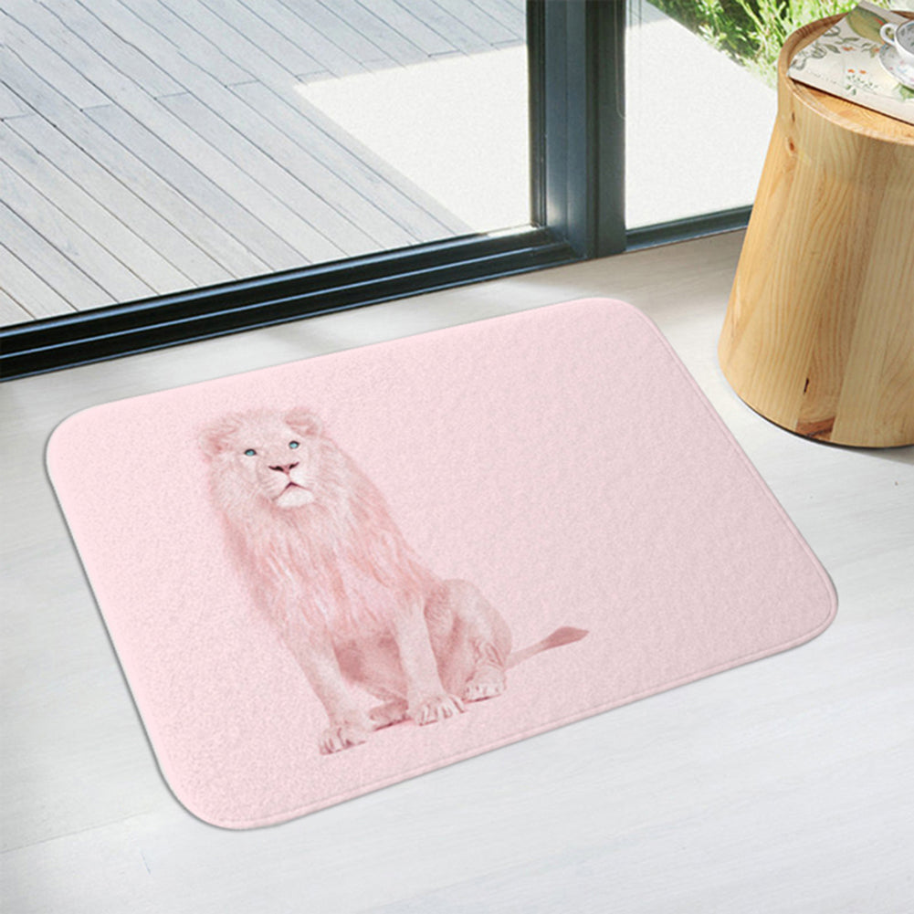 Moon Lion Grid Pattern Bathroom Kitchen Door Anti-Slip Floor Mat Rugs Carpet Pad