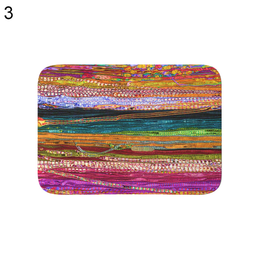 Moon Lion Grid Pattern Bathroom Kitchen Door Anti-Slip Floor Mat Rugs Carpet Pad