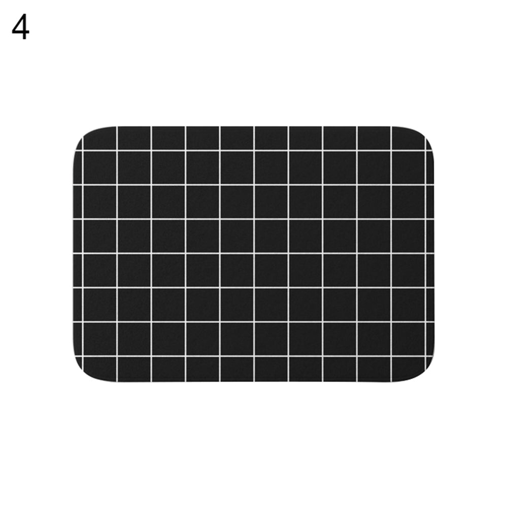 Moon Lion Grid Pattern Bathroom Kitchen Door Anti-Slip Floor Mat Rugs Carpet Pad