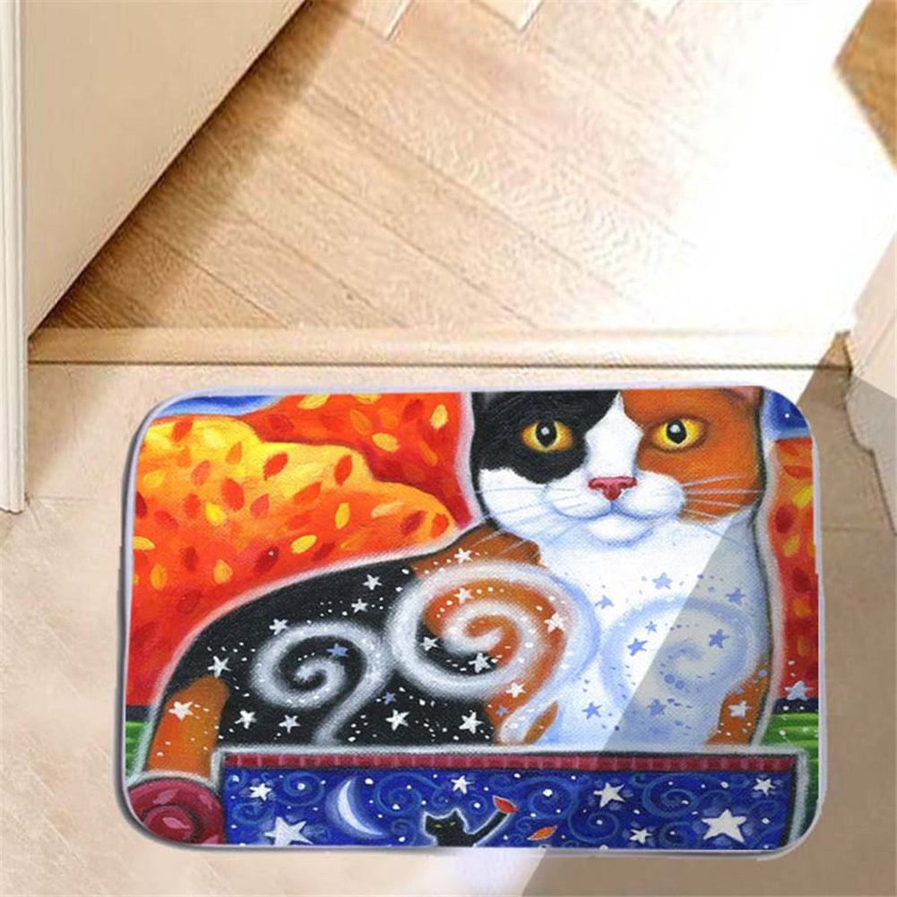 Kitten Water Absorbing Floor Bath Mat Toilet Room Memory Foam Anti-slip Doormat