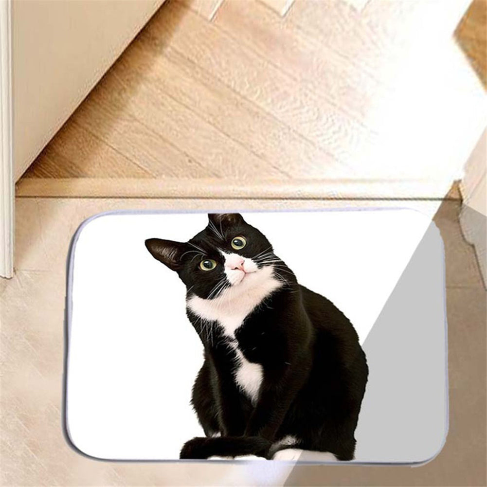 Kitten Water Absorbing Floor Bath Mat Toilet Room Memory Foam Anti-slip Doormat