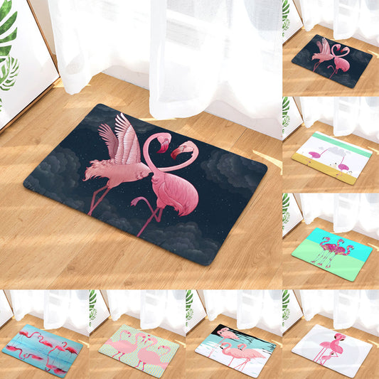 Fashion Flamingo Pattern Anti-slip Doormat Floor Mat Kitchen Bathroom Home Decor
