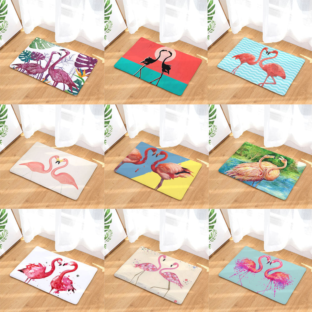 Fashion Flamingo Pattern Anti-slip Doormat Floor Mat Kitchen Bathroom Home Decor