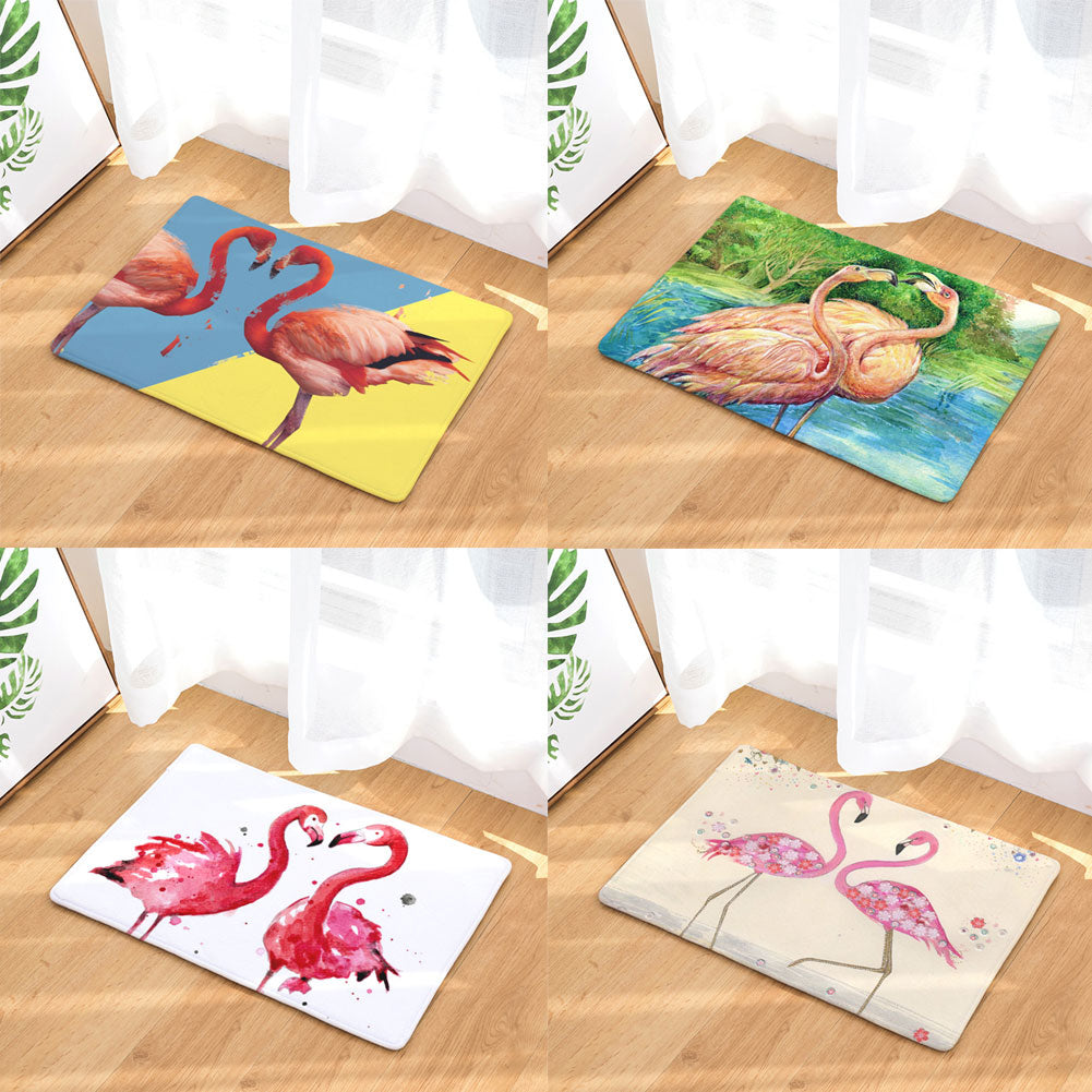 Fashion Flamingo Pattern Anti-slip Doormat Floor Mat Kitchen Bathroom Home Decor