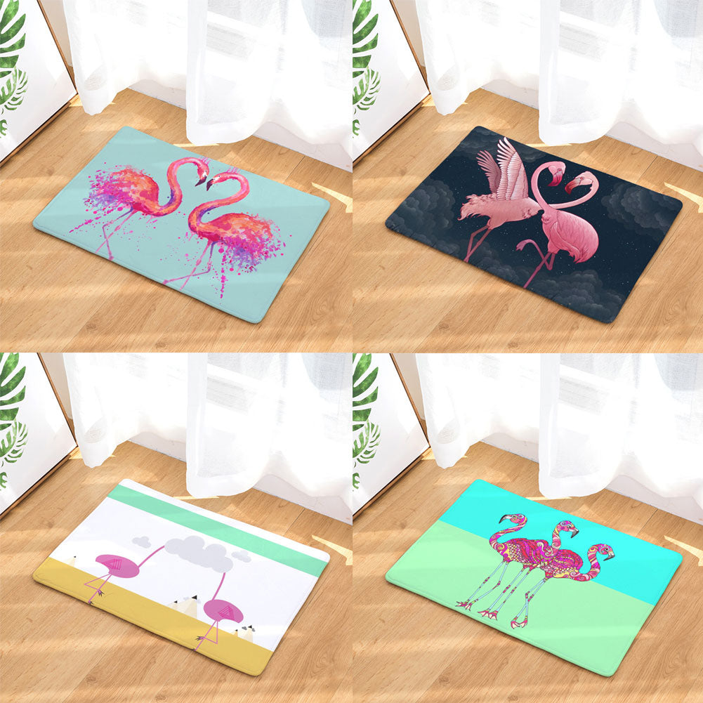 Fashion Flamingo Pattern Anti-slip Doormat Floor Mat Kitchen Bathroom Home Decor