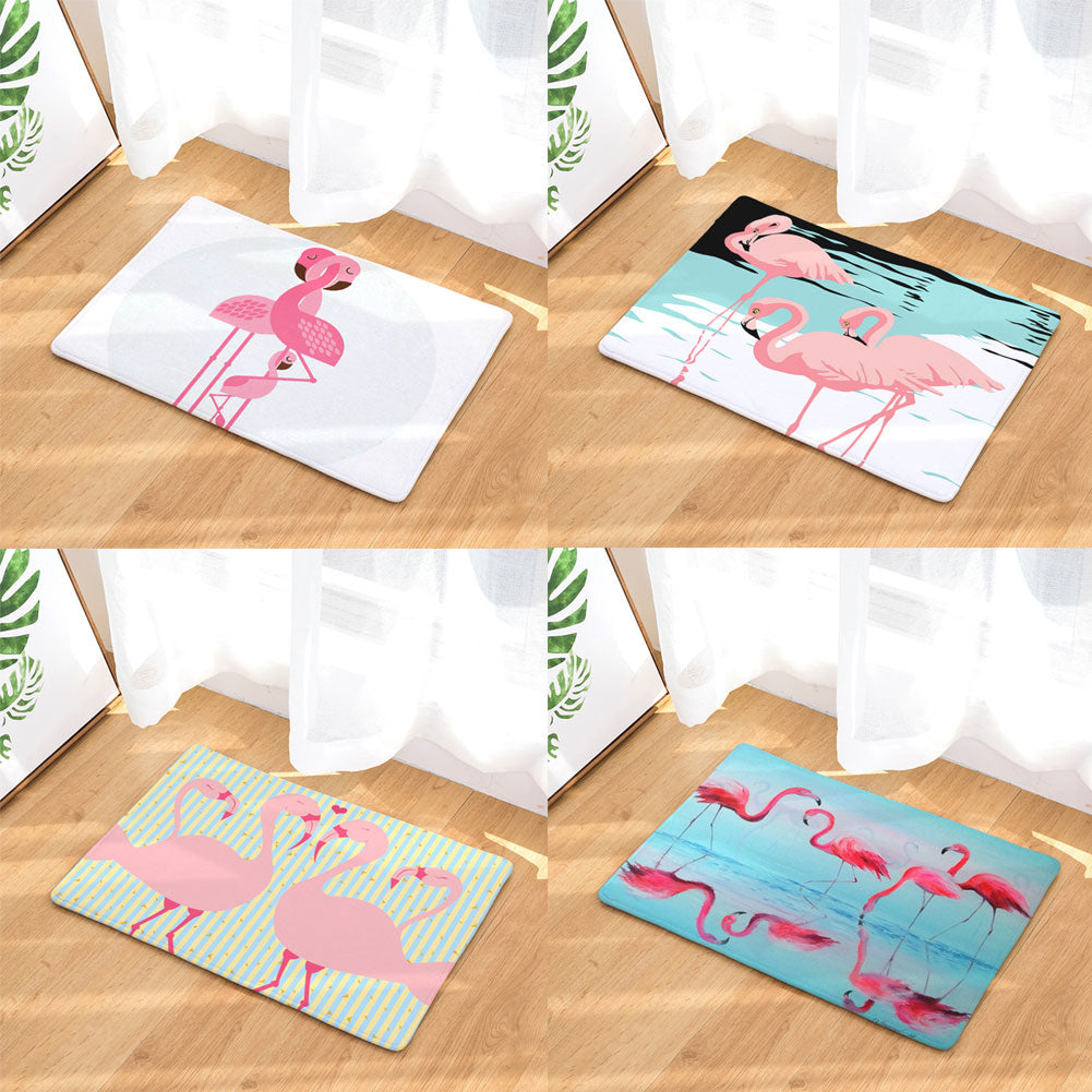 Fashion Flamingo Pattern Anti-slip Doormat Floor Mat Kitchen Bathroom Home Decor