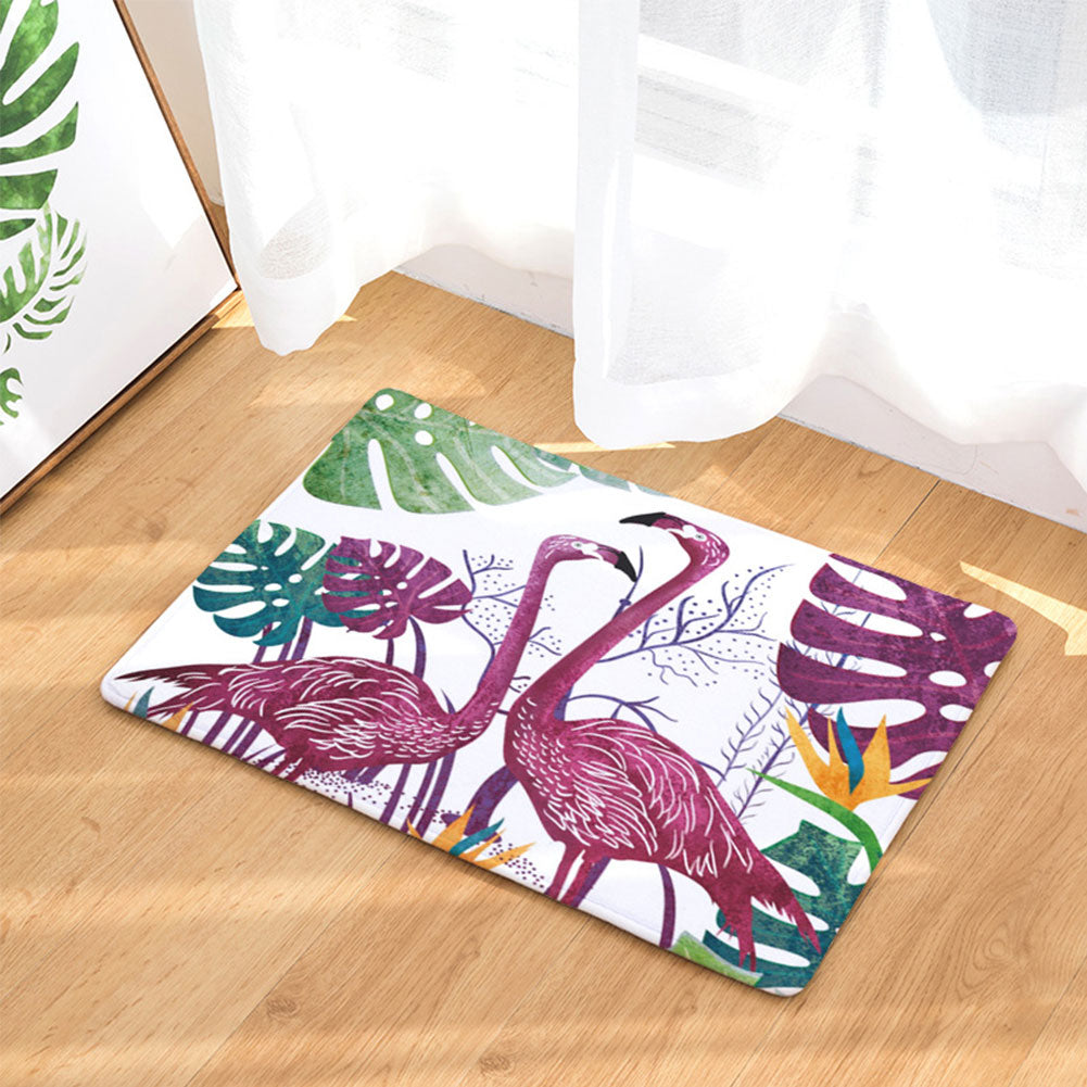 Fashion Flamingo Pattern Anti-slip Doormat Floor Mat Kitchen Bathroom Home Decor