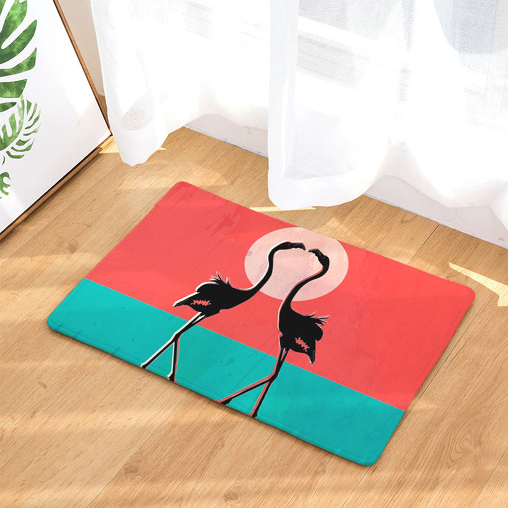Fashion Flamingo Pattern Anti-slip Doormat Floor Mat Kitchen Bathroom Home Decor