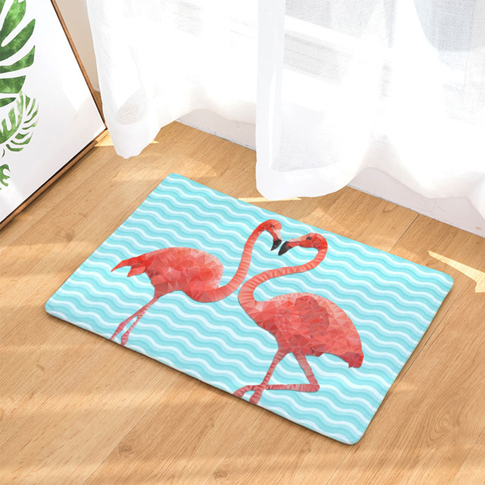 Fashion Flamingo Pattern Anti-slip Doormat Floor Mat Kitchen Bathroom Home Decor