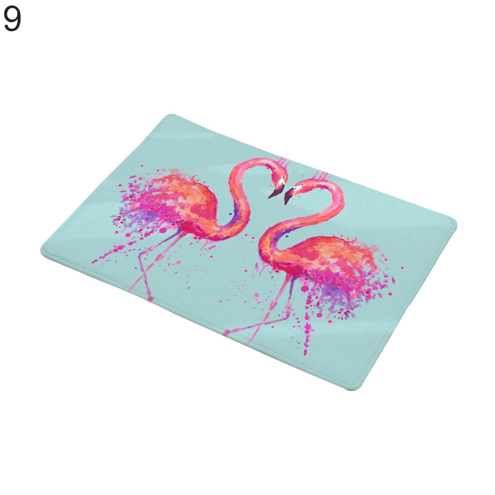 Fashion Flamingo Pattern Anti-slip Doormat Floor Mat Kitchen Bathroom Home Decor