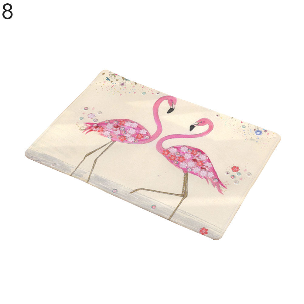 Fashion Flamingo Pattern Anti-slip Doormat Floor Mat Kitchen Bathroom Home Decor