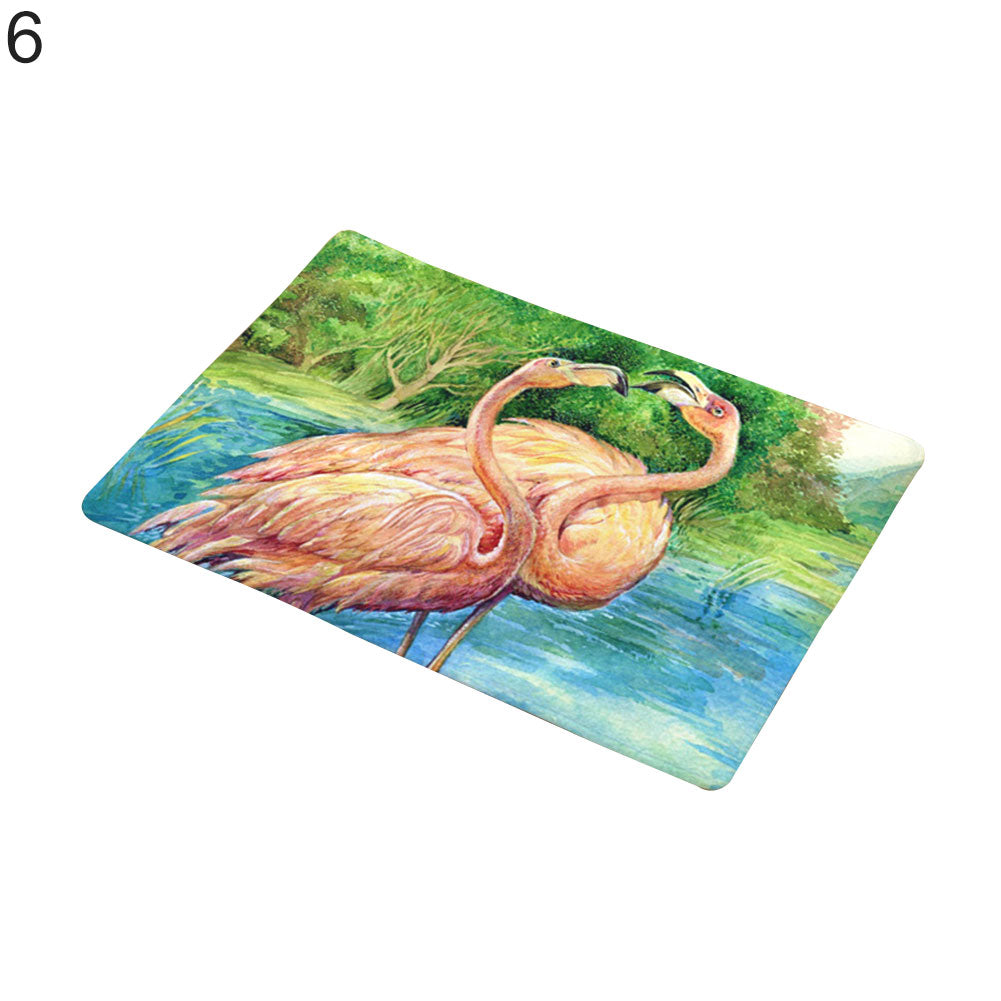 Fashion Flamingo Pattern Anti-slip Doormat Floor Mat Kitchen Bathroom Home Decor