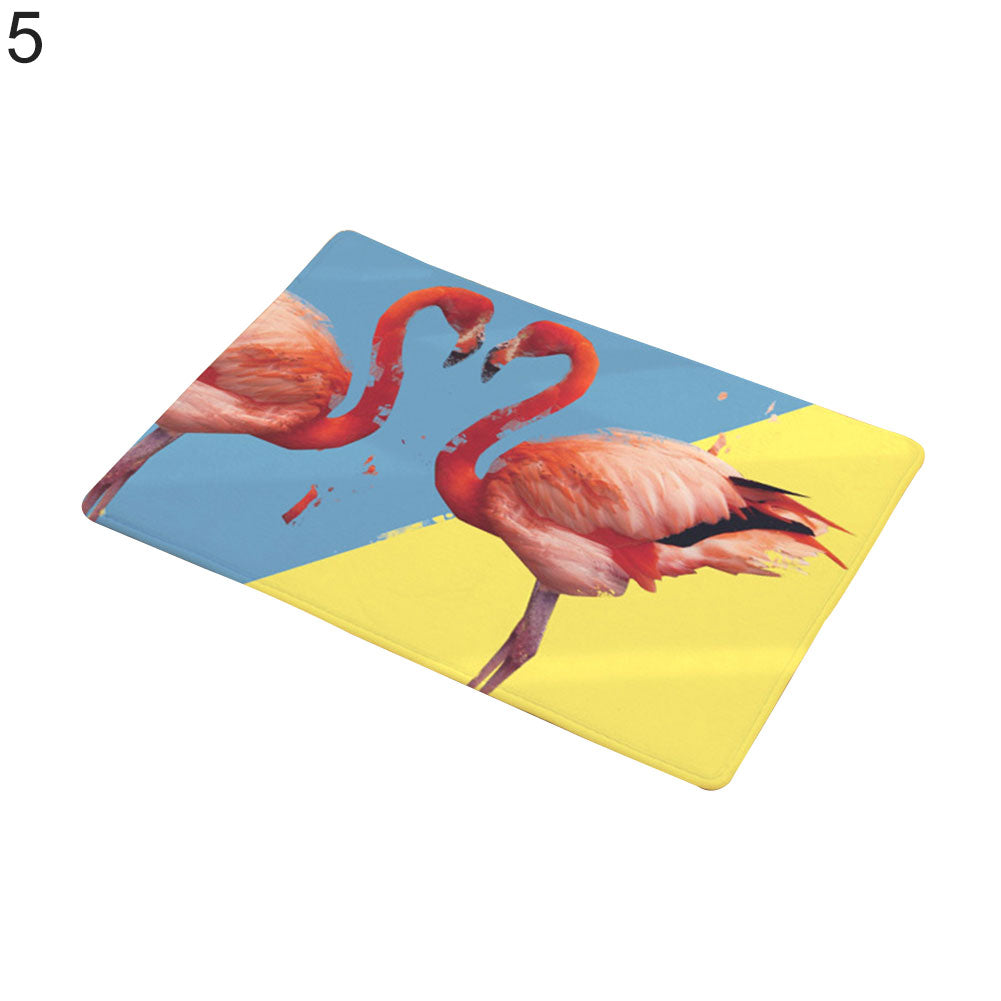 Fashion Flamingo Pattern Anti-slip Doormat Floor Mat Kitchen Bathroom Home Decor
