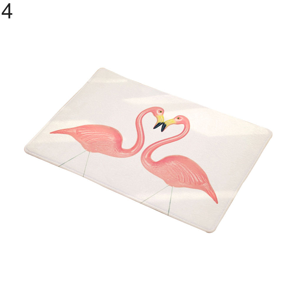 Fashion Flamingo Pattern Anti-slip Doormat Floor Mat Kitchen Bathroom Home Decor