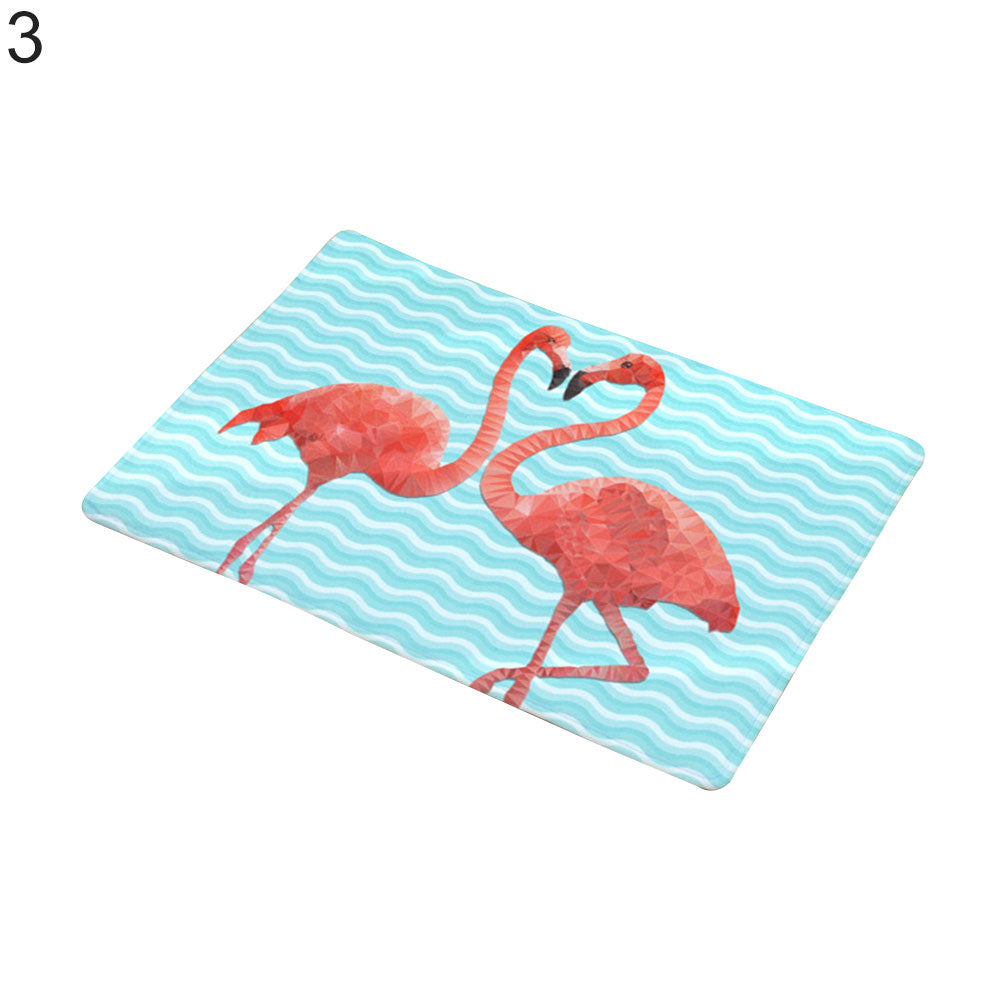 Fashion Flamingo Pattern Anti-slip Doormat Floor Mat Kitchen Bathroom Home Decor