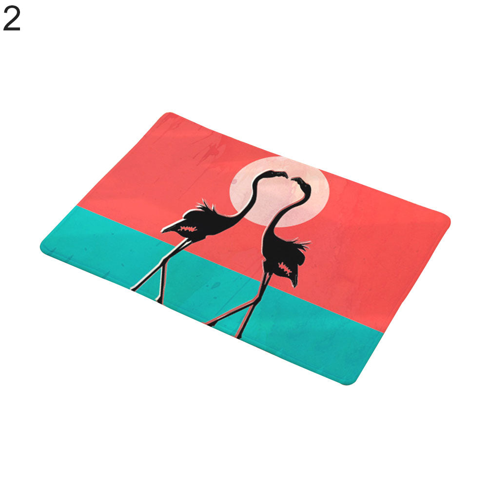 Fashion Flamingo Pattern Anti-slip Doormat Floor Mat Kitchen Bathroom Home Decor