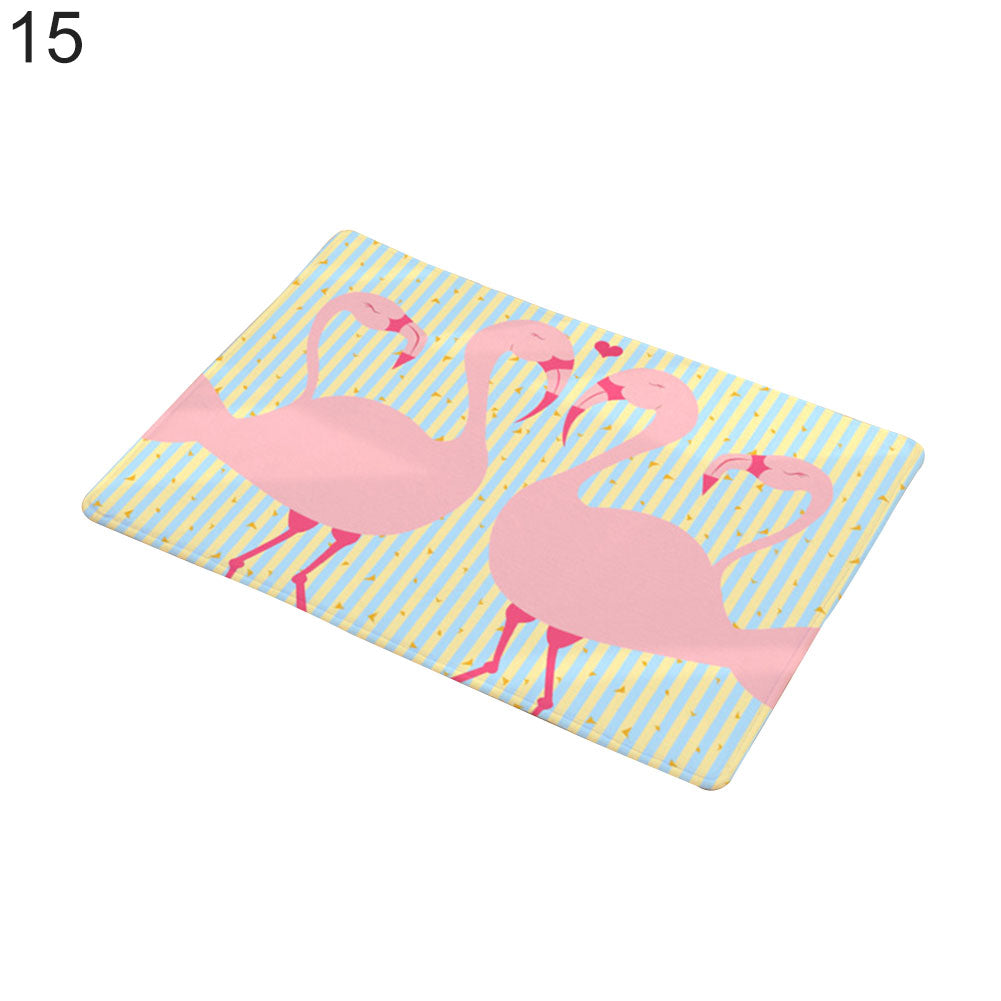 Fashion Flamingo Pattern Anti-slip Doormat Floor Mat Kitchen Bathroom Home Decor