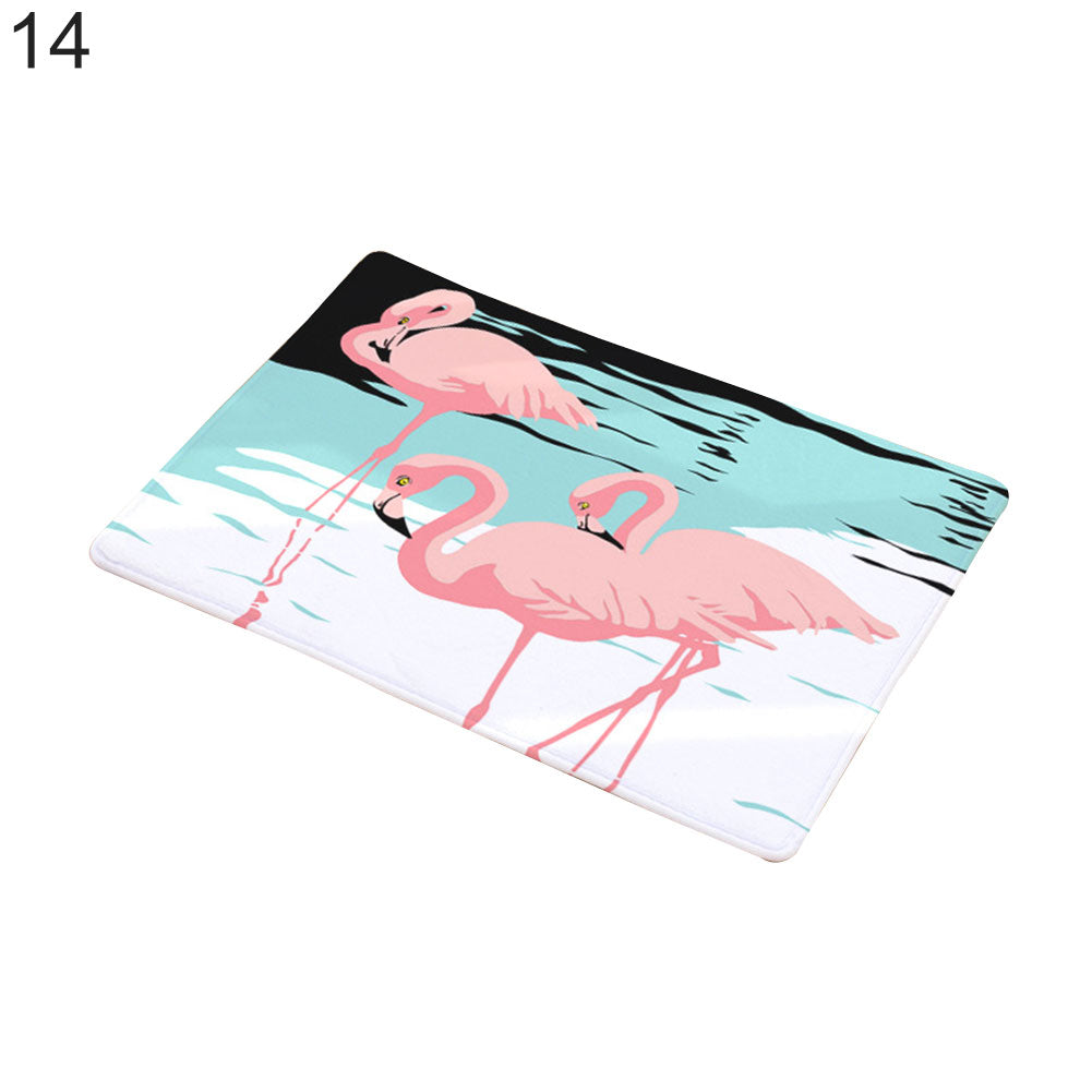 Fashion Flamingo Pattern Anti-slip Doormat Floor Mat Kitchen Bathroom Home Decor