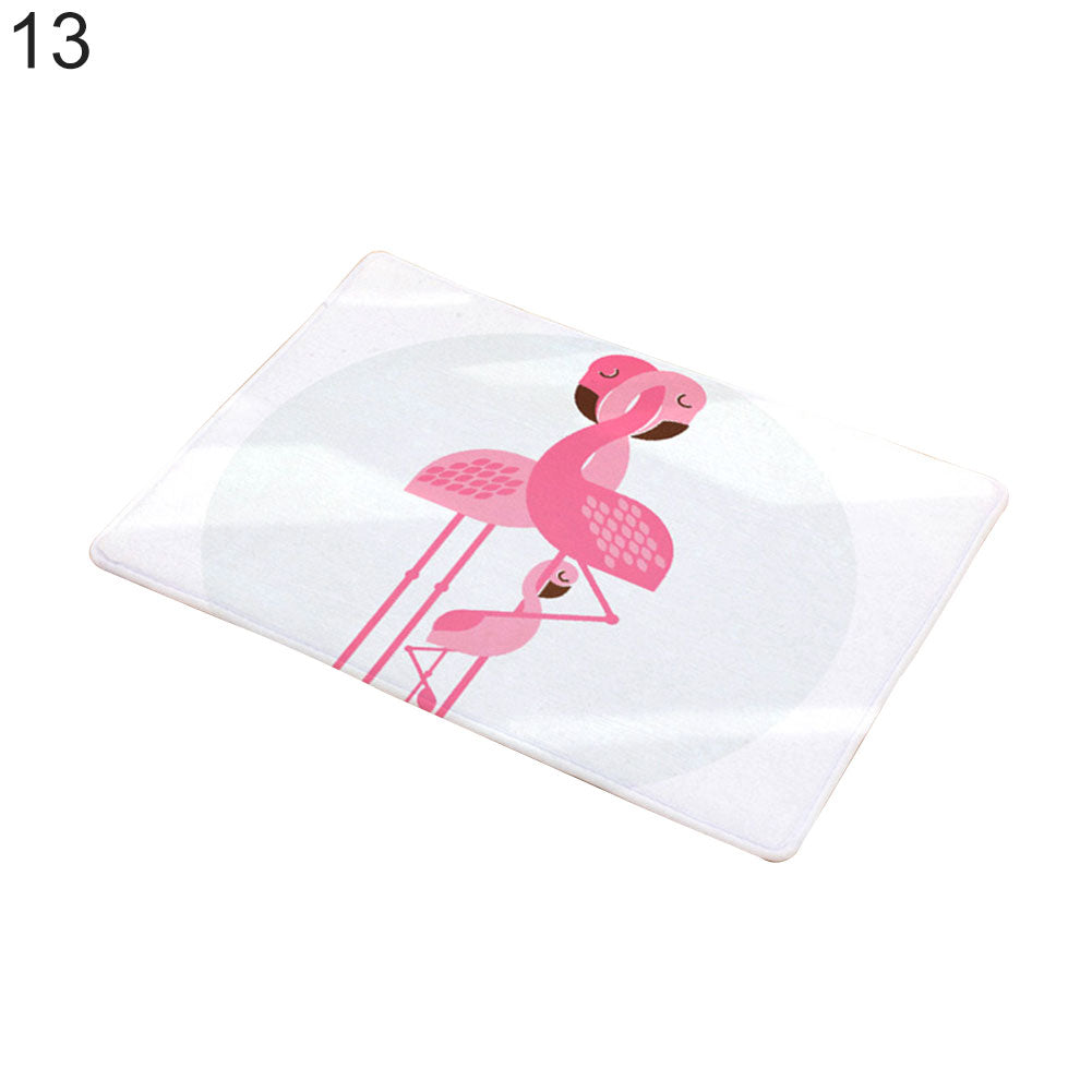 Fashion Flamingo Pattern Anti-slip Doormat Floor Mat Kitchen Bathroom Home Decor