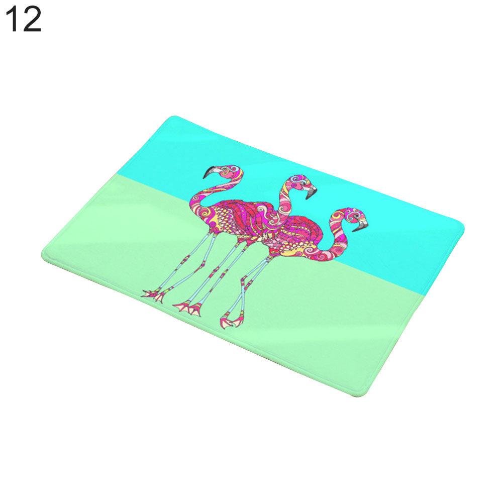 Fashion Flamingo Pattern Anti-slip Doormat Floor Mat Kitchen Bathroom Home Decor