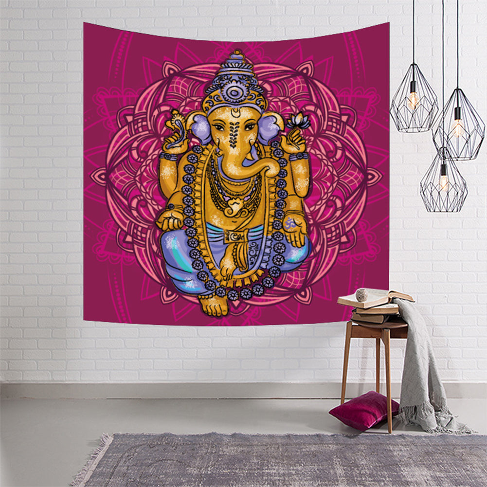 59x51 inch India Elephant God Ganesh Yoga Hanging Tapestry Home Decoration Gift