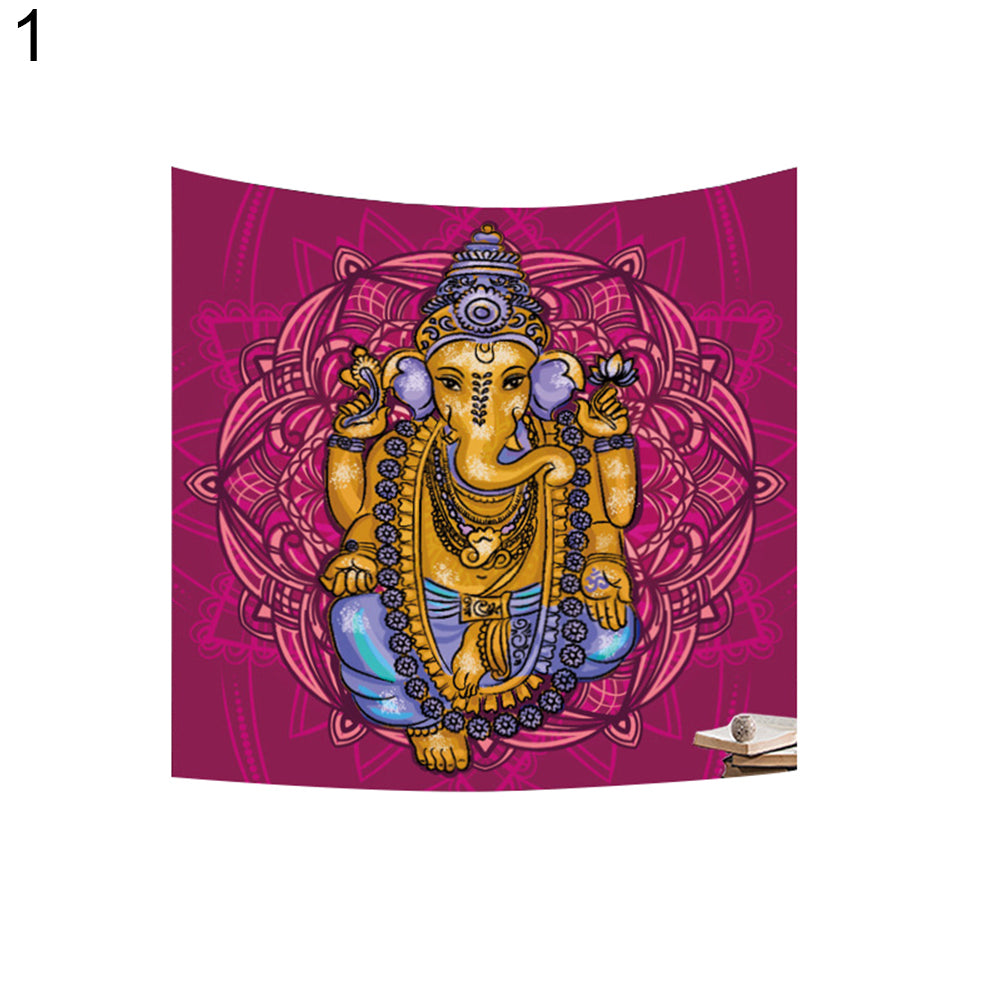 59x51 inch India Elephant God Ganesh Yoga Hanging Tapestry Home Decoration Gift