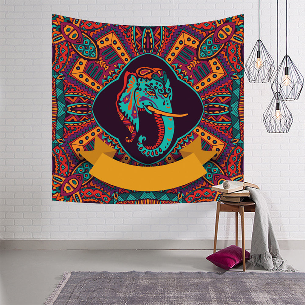 59x51 inch India Elephant God Ganesh Yoga Hanging Tapestry Home Decoration Gift