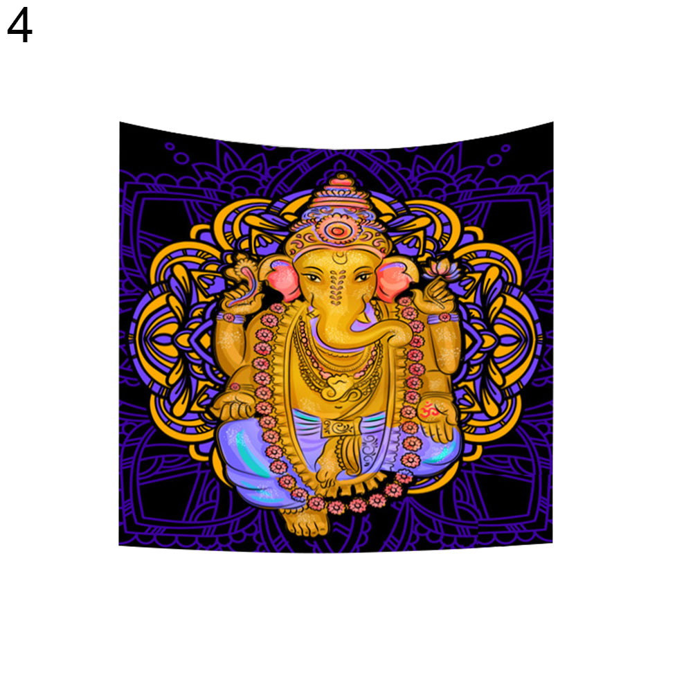 59x51 inch India Elephant God Ganesh Yoga Hanging Tapestry Home Decoration Gift