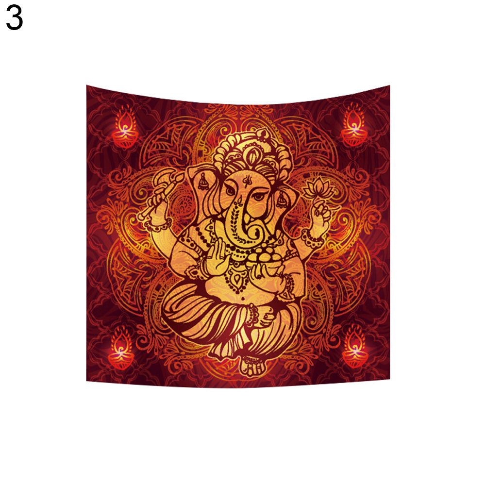 59x51 inch India Elephant God Ganesh Yoga Hanging Tapestry Home Decoration Gift