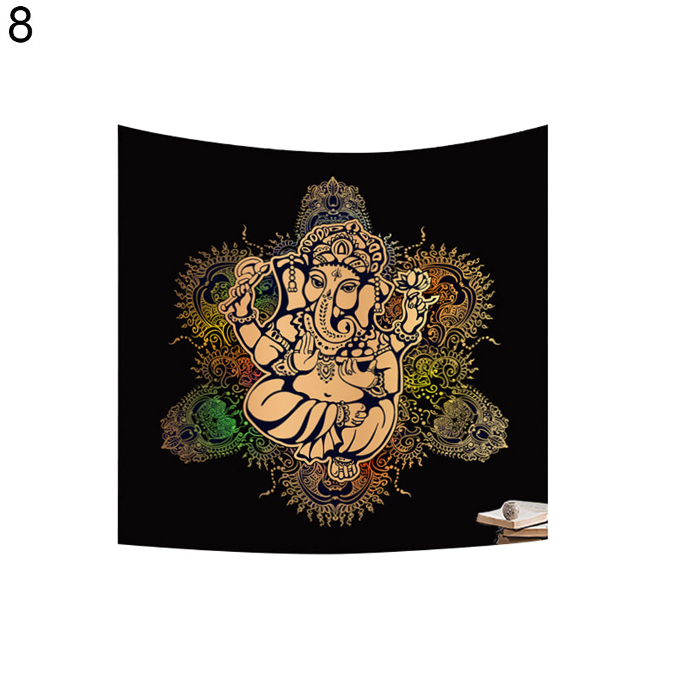 59x51 inch India Elephant God Ganesh Yoga Hanging Tapestry Home Decoration Gift