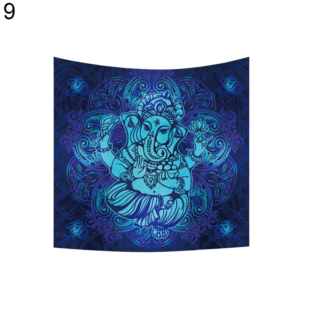 59x51 inch India Elephant God Ganesh Yoga Hanging Tapestry Home Decoration Gift
